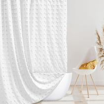 Cortina de chuveiro Siiluminisoy Tecido Extra Longo Branco Cortina de chuveiro Siiluminisoy Tecido Extra Longo Branco