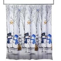 Cortina de chuveiro SKL Home Snowman Winter Friends 178x183 cm