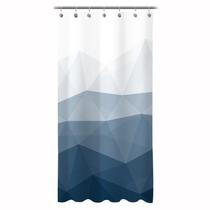 Cortina de chuveiro Sunlit Design Ombre Blue 92x184cm Poliéster