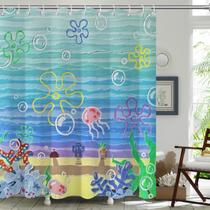 Cortina de chuveiro TSLOVER Anime Ocean Bathroom 180x200cm Cortina de chuveiro TSLOVER Anime Ocean Bathroom 180x200cm
