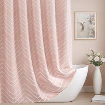 Cortina de chuveiro TURKIO Blush Pink Boho Textured Chevron 180x180cm Cortina de chuveiro TURKIO Blush Pink Boho Textured Chevron 180x180cm