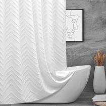 Cortina de chuveiro TURKIO em tecido branco 180x180cm com ganchos Cortina de chuveiro TURKIO em tecido branco 180x180cm com ganchos
