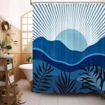 Cortina de chuveiro Viajar Boho Laranja Poliéster 180x180cm com ganchos