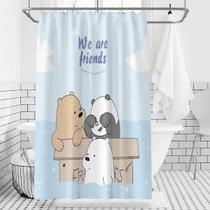Cortina de chuveiro We Bare Bears Anime Waterproof 180x180cm