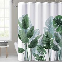 Cortina de Chuveiro Wokex - Folhas de Palma Tropical Verde 90x180cm