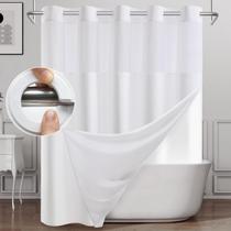 Cortina de chuveiro WONICY No Hook com forro de encaixe 180x188cm branca
