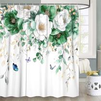 Cortina de chuveiro Xguatan Verde/Branco Floral Poliéster 180x180cm Cortina de chuveiro Xguatan Verde/Branco Floral Poliéster 180x180cm