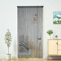 Cortina de corda de porta YaoYue 100x280cm, borlas cinza
