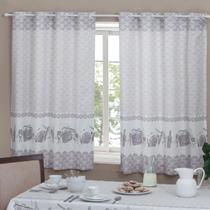 Cortina de Cozinha 2,00 x 1,40 Estampada Chef Com Ilhoses Para Varão Cortina de Cozinha 2,00 x 1,40 Estampada Chef Com Ilhoses Para Varão