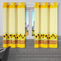 Cortina de Cozinha 2,20m x 1,30m Estampada Decorativa Alta Resolução para Janela sobre Pia