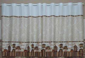 Cortina De Cozinha 2,40 X 1,50 Para Varão Simples