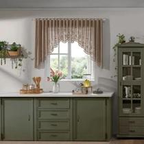 Cortina De Cozinha Cascata Rendada Tulipinha 300 X 100 Interlar