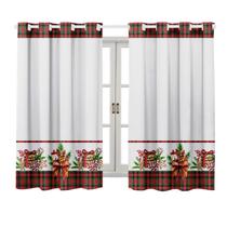 Cortina de Cozinha com barrado 2,00 x 1,50 Decoração Natal, Janela, Festas Natalinas