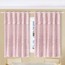 Cortina de Cozinha com Tulipas Rendadas Elegante 2m x 1,5m + 40cm Bandô Claridade