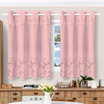 Cortina De Cozinha Costela De Adão 2,50x1,25(m) + Bandô Diversas Cores