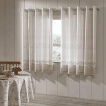 Cortina de Cozinha Dohler Esmeralda 3,20x1,50 Ilhos Branco