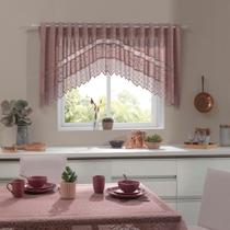 Cortina de Cozinha em Renda Folhagens Cascata Color 3m x 1m - Interlar