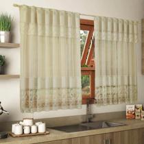 Cortina de Cozinha em Renda Tulipa 1,20x2,20m com Bando Decoração Delicada para Janela e Cozinha Cortina de Cozinha em Renda Tulipa 1,20x2,20m com Bando Decoração Delicada para Janela e Cozinha