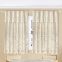 Cortina De Cozinha Renda Linda 2m X1,5m 40cm Bandô Tulipas