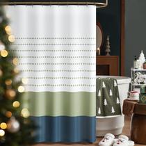 Cortina de ducha jinchan bloque de color navideño 180x180 cm Cortina de ducha jinchan bloque de color navideño 180x180 cm