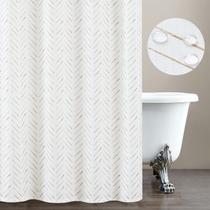 Cortina de Ducha Jinchan Extra Larga Taupe/Blanca 178x213 cm de Tela