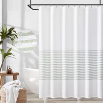 Cortina de Ducha Jinchan Verde/Blanca a Rayas 180x180 cm con Ganchos Cortina de Ducha Jinchan Verde/Blanca a Rayas 180x180 cm con Ganchos