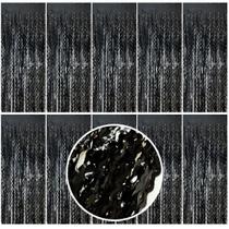 Cortina de Flecos de Papel Metálico Negra con Onda AMONE 1x2 m