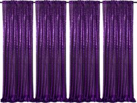Cortina de Fondo con Lentejuelas SoarDream Morada 60x240 cm 4 Piezas Cortina de Fondo con Lentejuelas SoarDream Morada 60x240 cm 4 Piezas