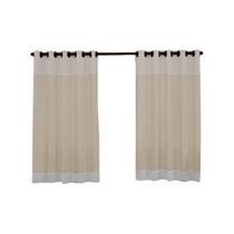 Cortina de forro com Voil 2.20x1.30m para varão simples Rose