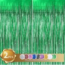 Cortina de franja BEISHIDA Green Tinsel Metallic 1,0 m x 2,0 m 2 unidades