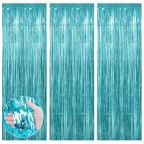 Cortina de fundo com franjas BOEIAC Light Blue Metallic Tinsel x3