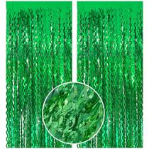 Cortina de fundo com franjas BOMSI Green Tinsel Foil para festas