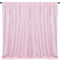 Cortina de fundo de lantejoulas HMQIANG rosa 240 cm x 240 cm para festa