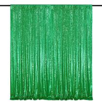 Cortina de fundo de lantejoulas QueenDream Green 2,4 m x 2,4 m Cortina de fundo de lantejoulas QueenDream Green 2,4 m x 2,4 m