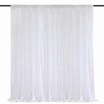Cortina de fundo de lantejoulas QueenDream White Iridescent 2,4x2,4m Cortina de fundo de lantejoulas QueenDream White Iridescent 2,4x2,4m