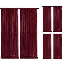 Cortina de fundo de lantejoulas SoarDream Burgundy 60x240cm 6 peças Cortina de fundo de lantejoulas SoarDream Burgundy 60x240cm 6 peças