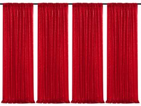 Cortina de fundo de lantejoulas SoarDream Red 60x240cm 4 peças Cortina de fundo de lantejoulas SoarDream Red 60x240cm 4 peças