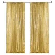Cortina de fundo de lantejoulas Sugargirl Gold 60x240cm 2 painéis