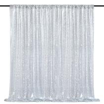 Cortina de fundo QueenDream Silver Sequin 2,1 m x 2,1 m