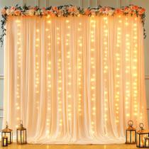 Cortina de fundo Shillance Dark Champagne 3x3m com luzes