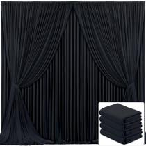 Cortina de fundo Suppromo preta de poliéster 6m x 3m 4 painéis