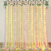 Cortina de Fundo Suppromo Rainbow Sheer com Luzes - 3x2,4m