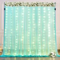 Cortina de Fundo Suppromo Sage Green Tule 3x2,4m com Luzes