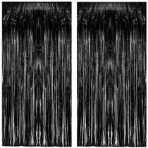 Cortina de fundo Tinsel GREATRIL preta de 1,0 m x 2,5 m - pacote com 2 Cortina de fundo Tinsel GREATRIL preta de 1,0 m x 2,5 m - pacote com 2