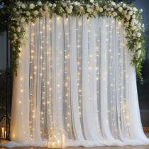 Cortina de fundo transparente PARTISKY 3x3m com luzes para festas