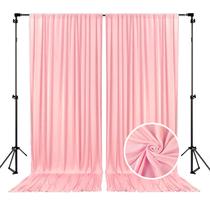 Cortina de fundo ZEBMOON rosa rosa 3m x 3m para decoração de festa