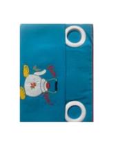 Cortina De Janela De Cozinha Anny 1,75M X 1,43 Azul 100% Poliéster