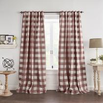 Cortina de janela Elrene Home Fashions Farmhouse Living Red