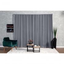 Cortina de Janela Microfibra com Voil 4,00x2,80 para Trilho Cinza Ludatex Cortina de Janela Microfibra com Voil 4,00x2,80 para Trilho Cinza Ludatex