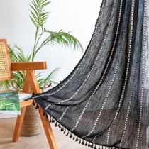 Cortina de janela RoomTalks Black Boho Farmhouse 214 cm 2 painéis Cortina de janela RoomTalks Black Boho Farmhouse 214 cm 2 painéis